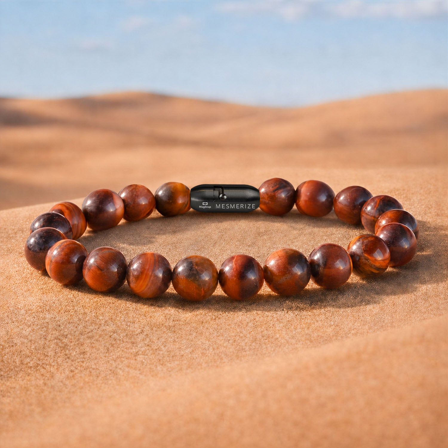 Fearless Red Tiger Eye Natural Stone Bracelet with MagSnap 2