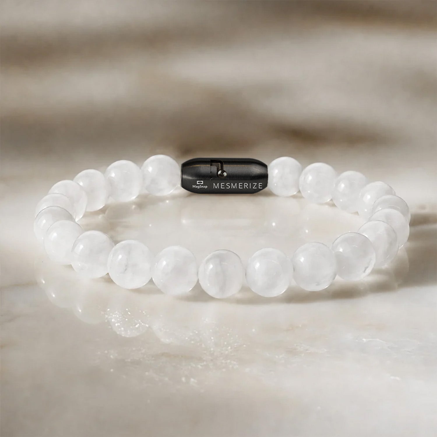 Inner Peace Selenite Natural Stone Bracelet with MagSnap