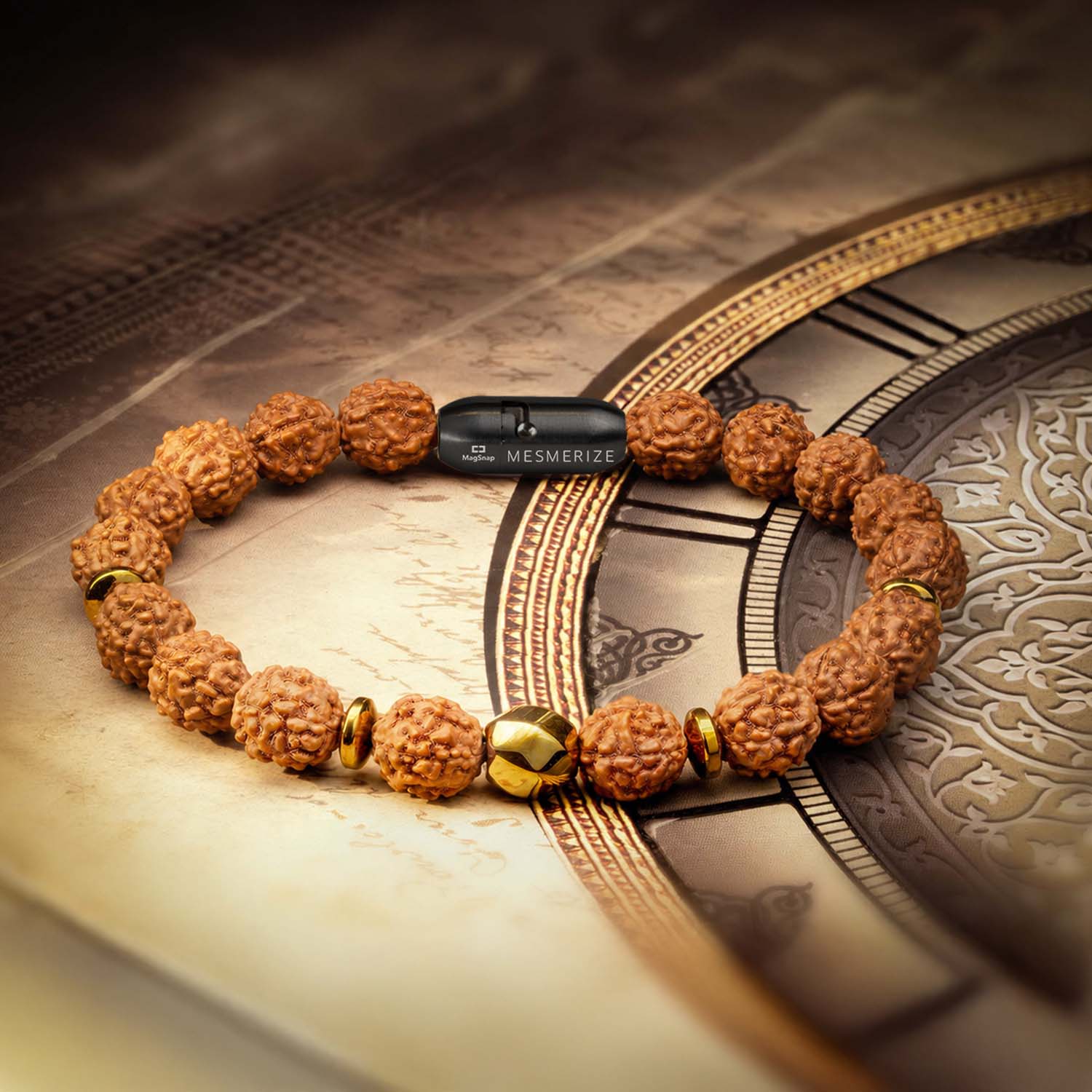 Natural Stone Jewellery Spiritual Rudraksh Natural Stone Bracelet with Magsnap