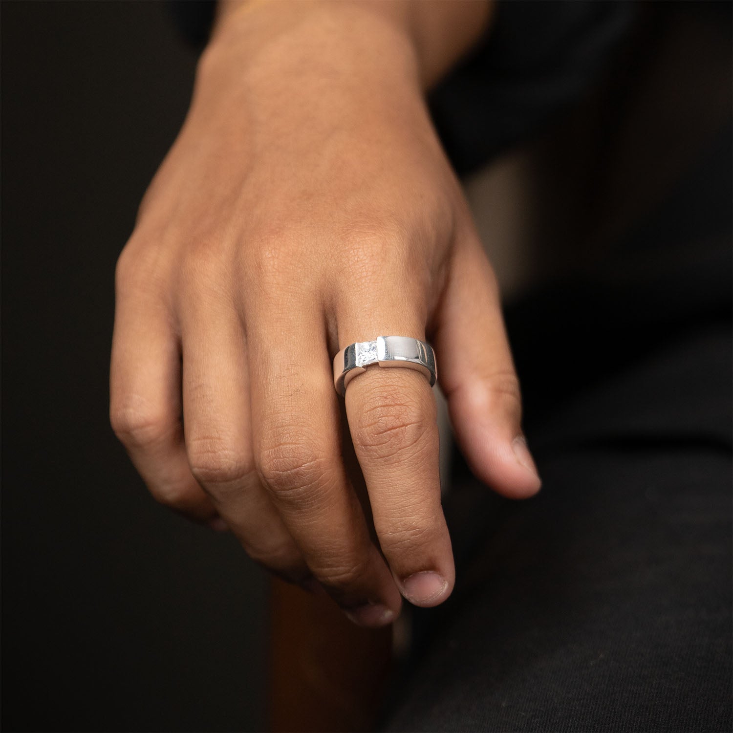 925 Sterling Silver Ring With Natural Moissanite Gem Stone