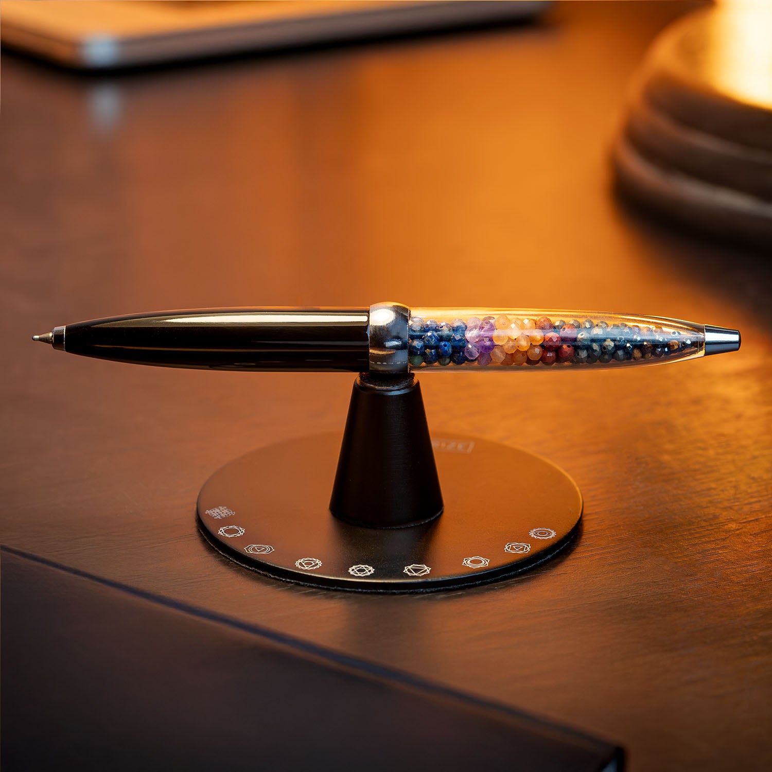 9 Chakra MagSpin Rotating Desk Pen with DryFlow Ink