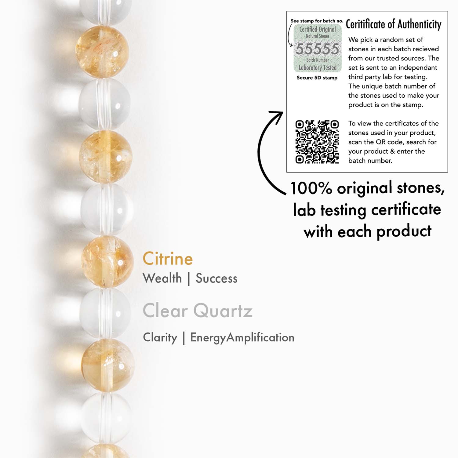 Natural Stone Jewellery Bracelet Citrine Elastic