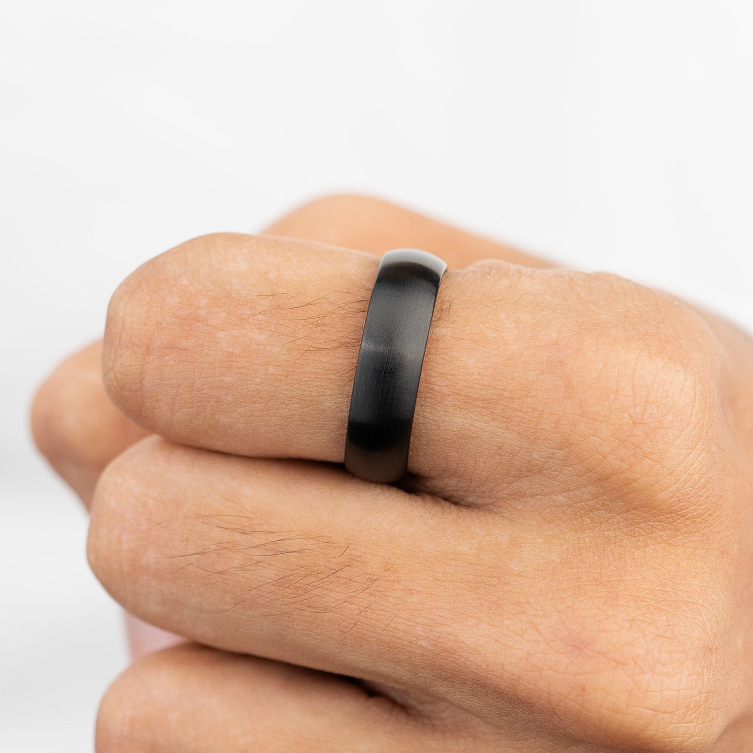 Black Dome Band Ring