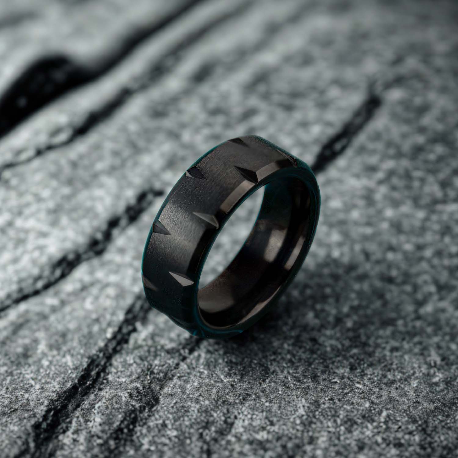 Cipher Band Ring Black