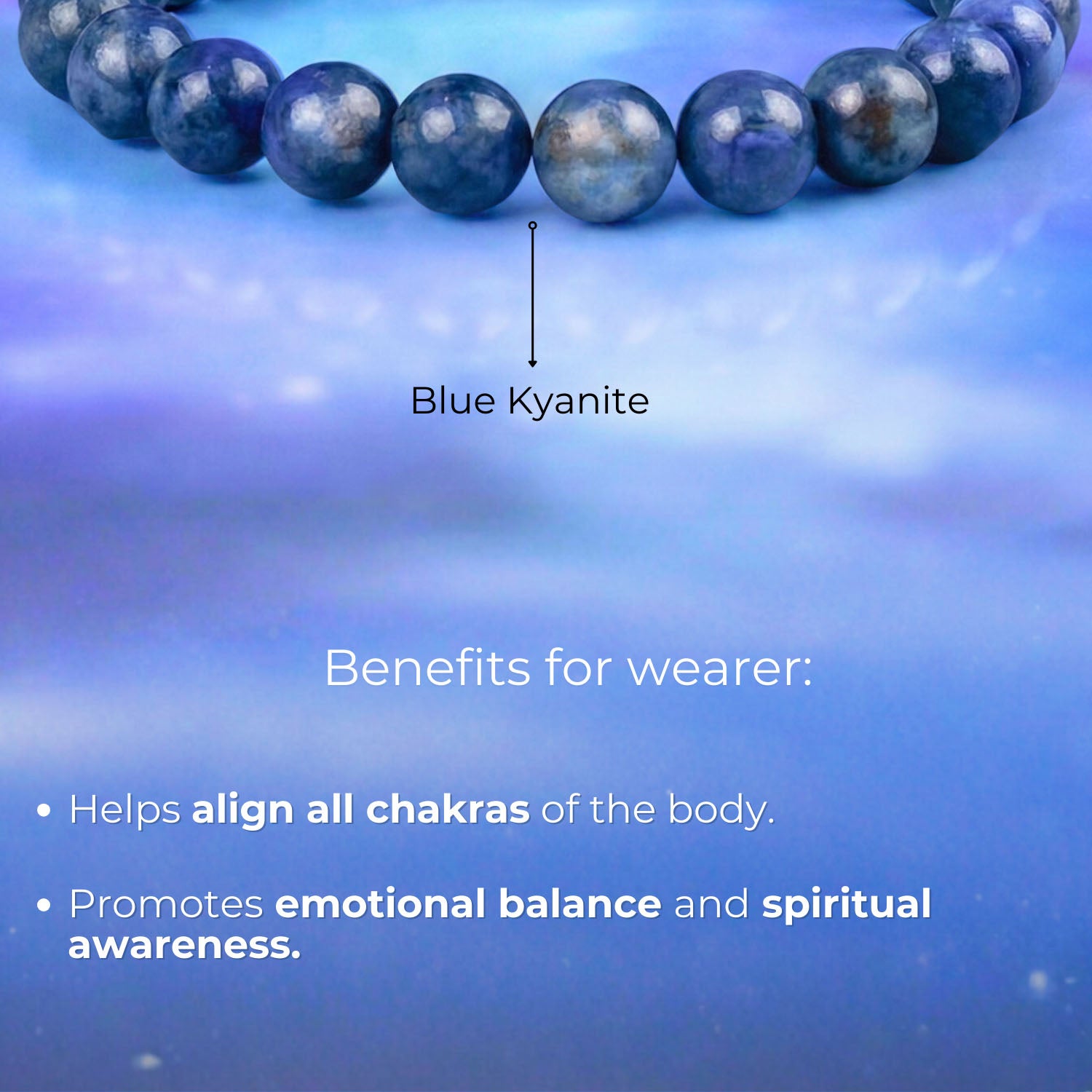 Clarity Blue Kyanite Natural Stone Bracelet With MagSnap 2