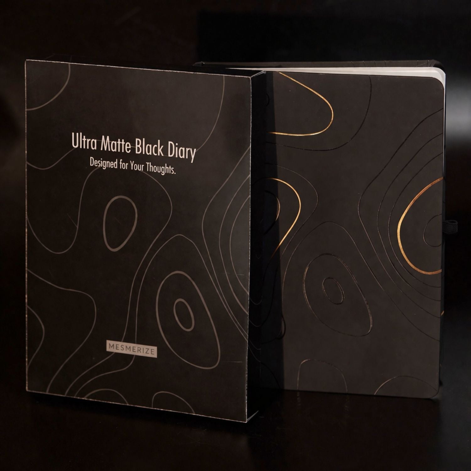 Matte Black Notebook with Obsidian 2 in 1 MagSnap Roller Ball Pen with Stylus None