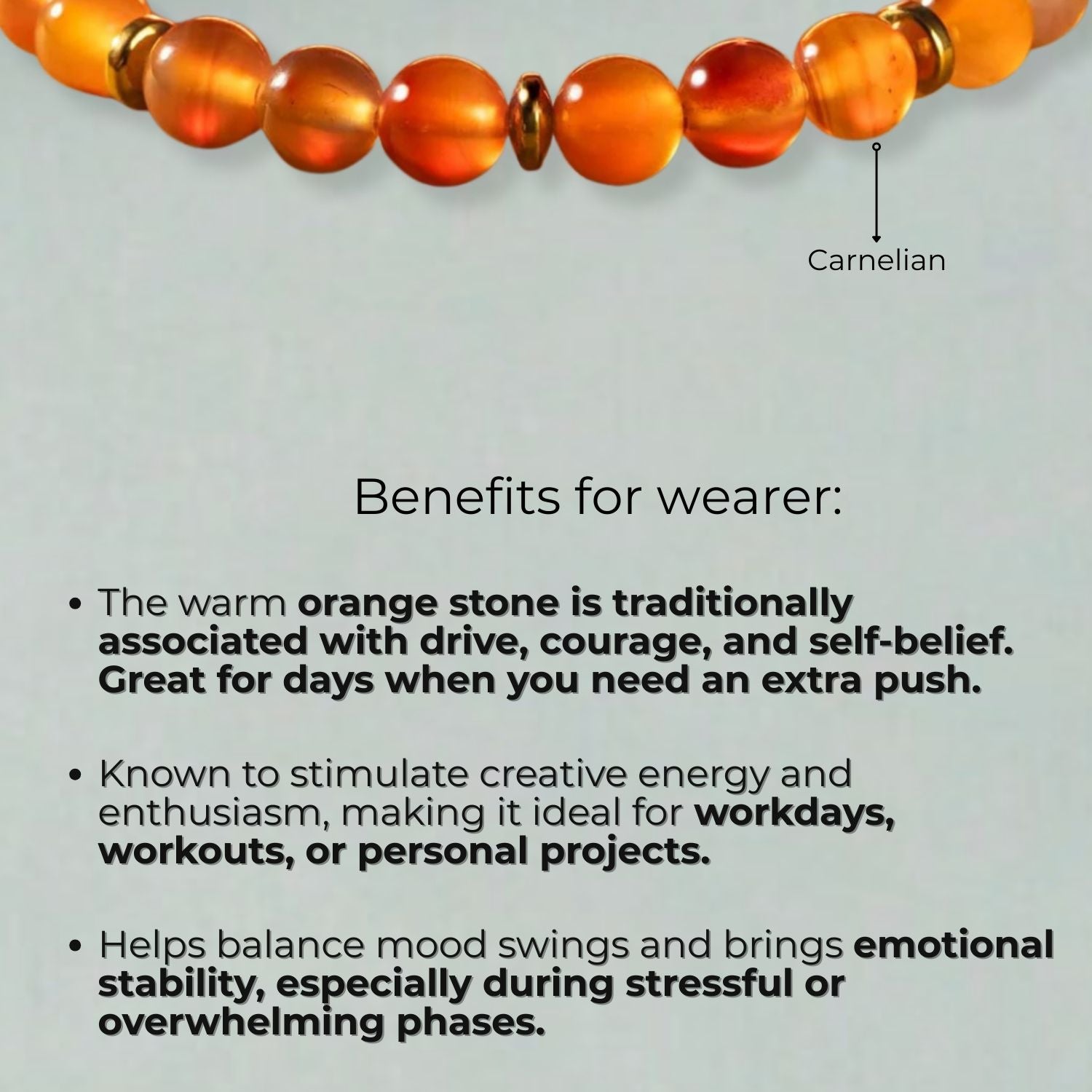 Empowering Carnelian Natural Stone Bracelet with MagSnap