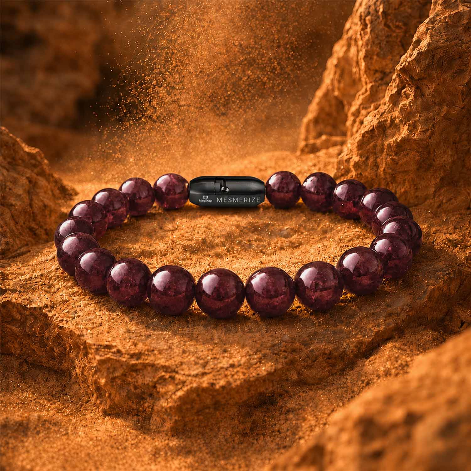 Energizing Garnet Natural Stone Bracelet with Magsnap 2