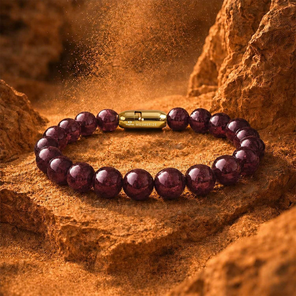 Energizing Garnet Natural Stone Bracelet with Magsnap 2