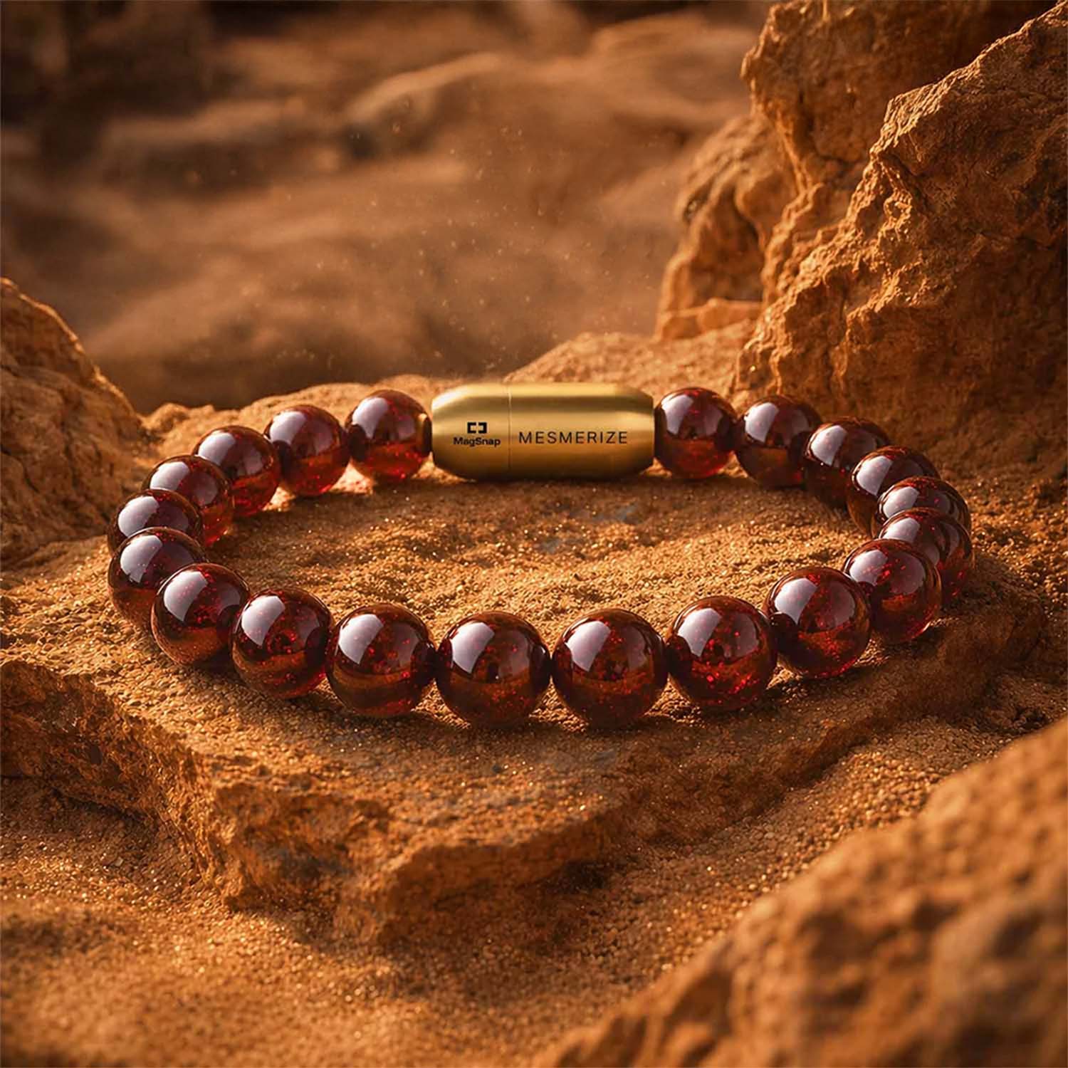 Energizing Garnet Natural Stone Bracelet with Magsnap 2