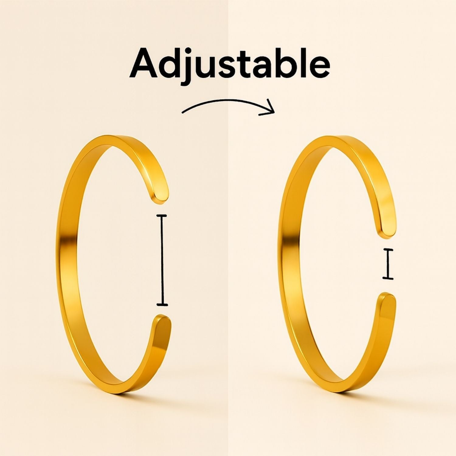 Mahakaal Gloss Cuff Adjustable Bracelet Gold