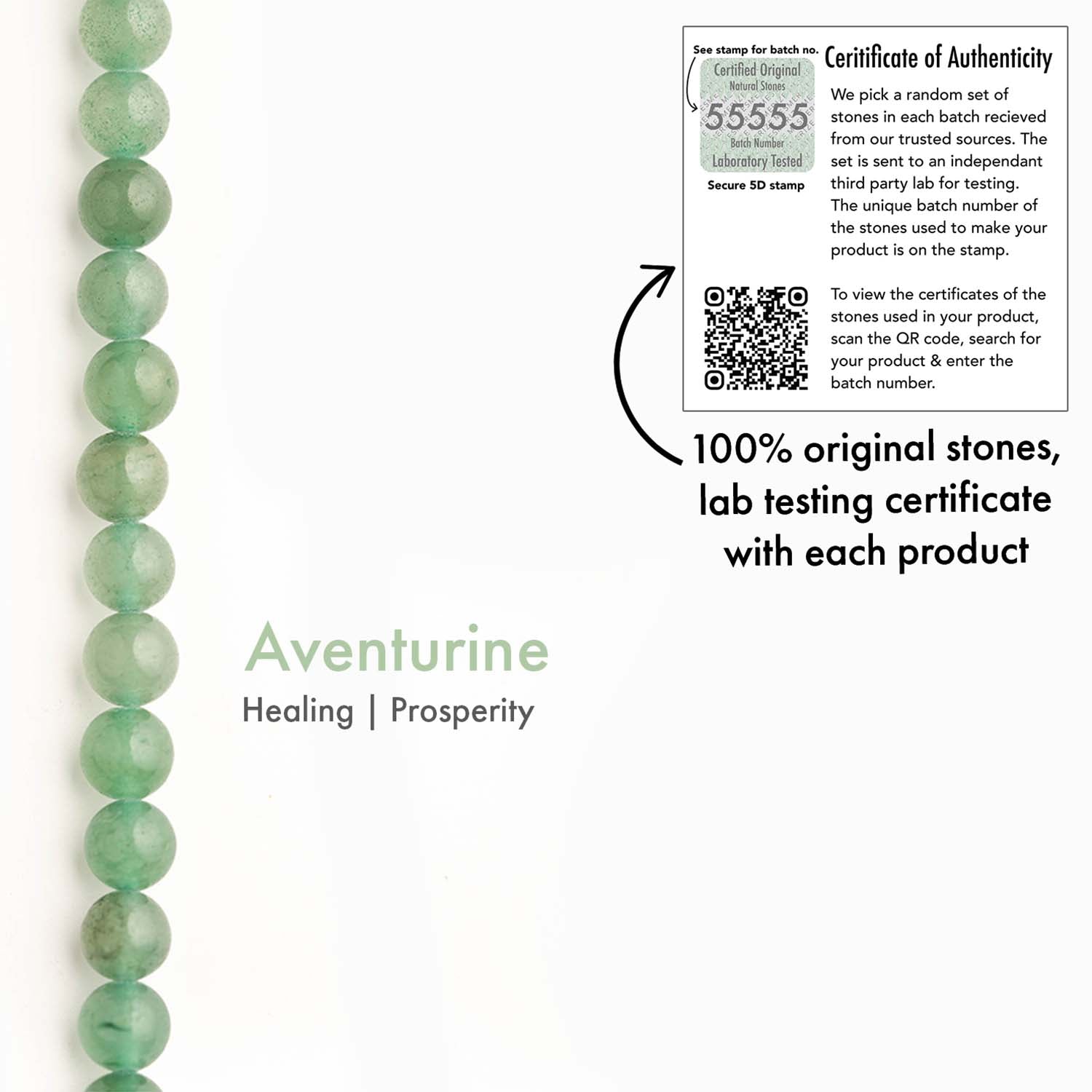 Healing Touch Aventurine Natural Stone Elastic Bracelet