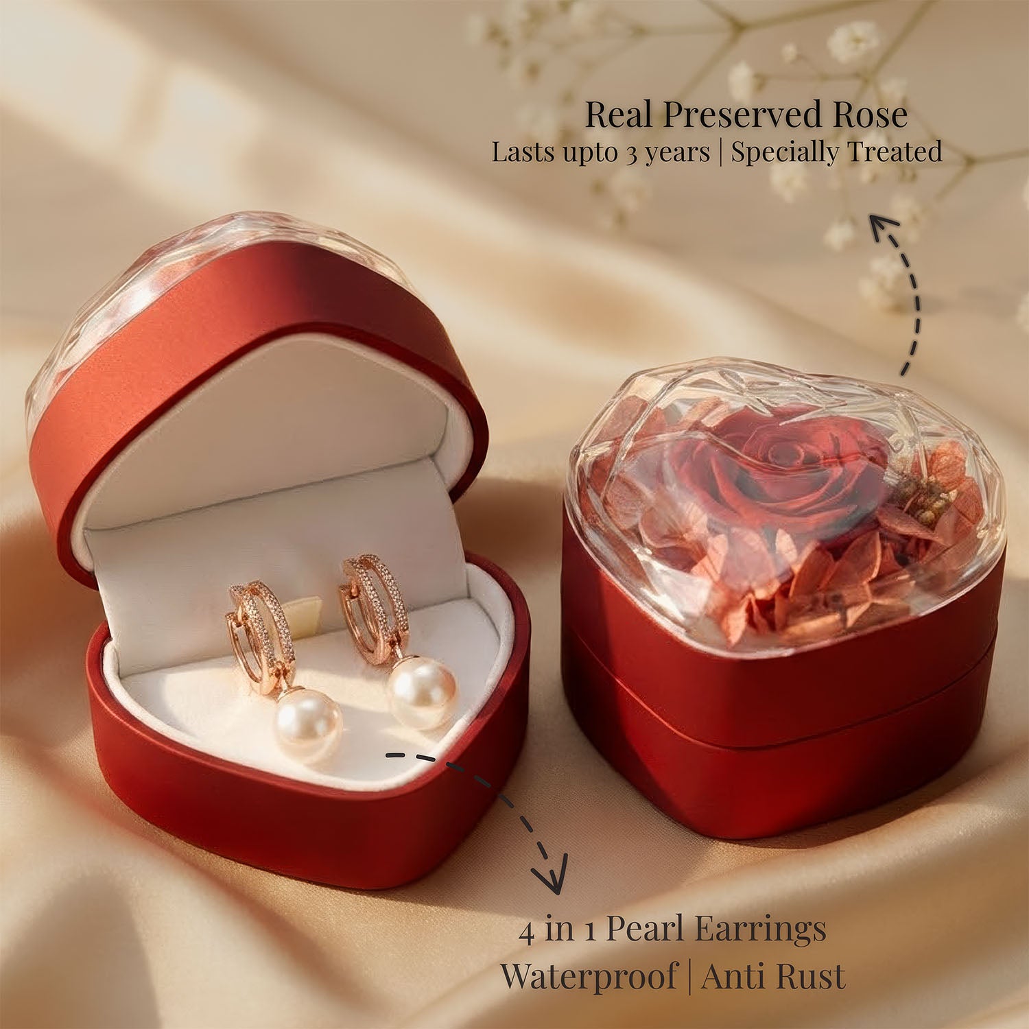 4 in 1 Rose Gold Earring