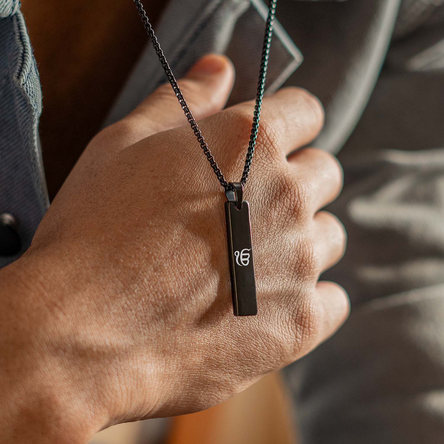 Ik Onkar Spiritual Mini Tag Black