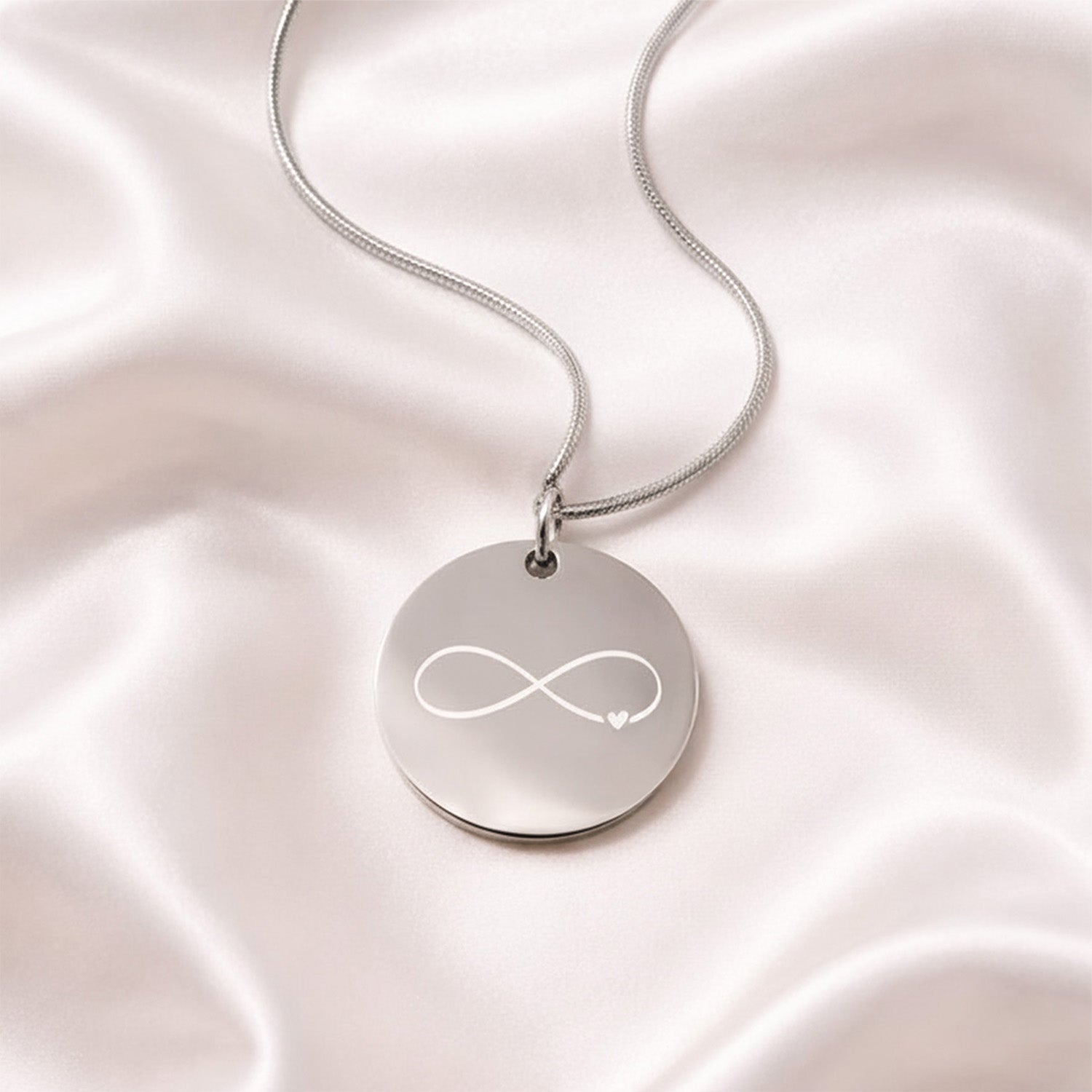 Infinity Circle Necklace Silver