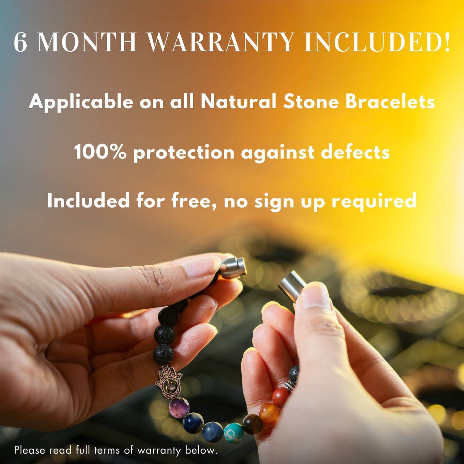 925 Sterling Silver Protective Evil Eye Natural Stone Bracelet with Magsnap2