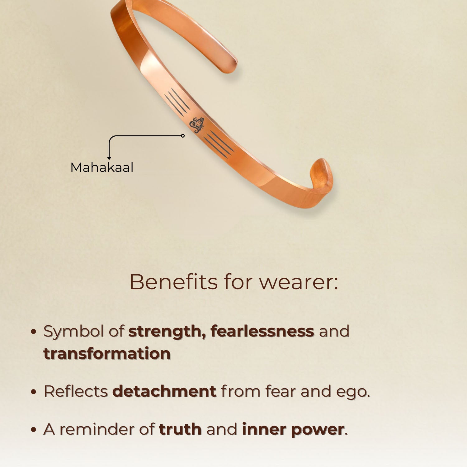 Mahakaal Gloss Cuff Adjustable Bracelet Black