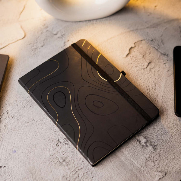 Matte Black Foil Print Notebook