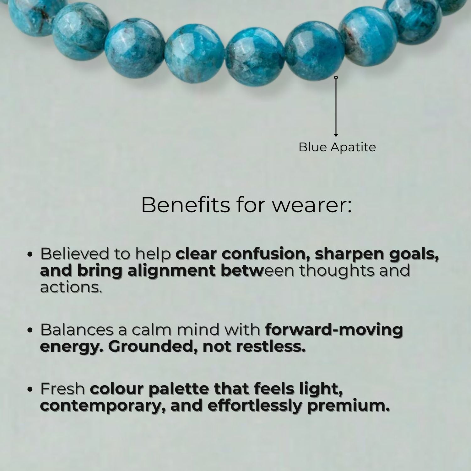 Motivating Blue Apatite Natural Stone Bracelet with MagSnap