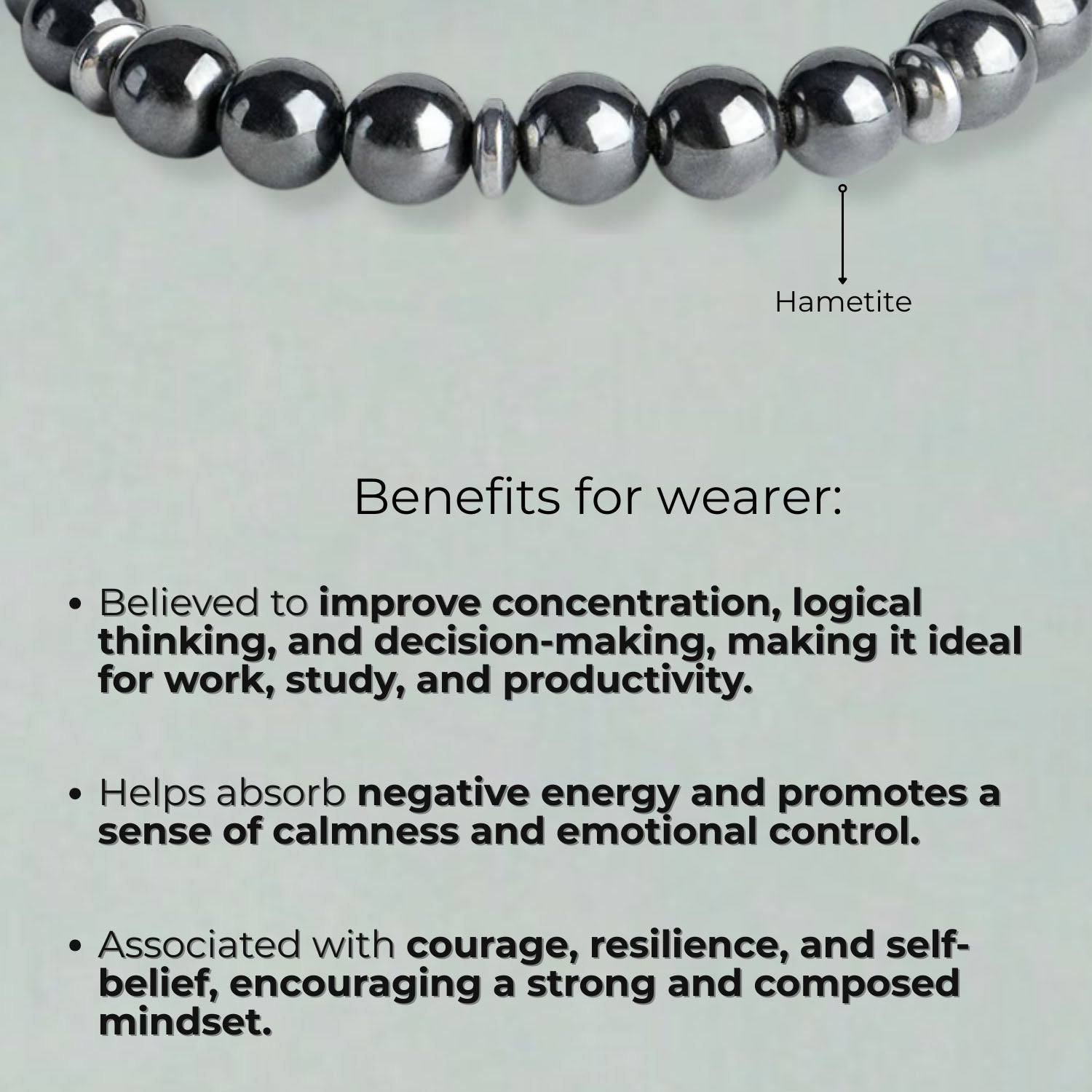 Mystic Grey Hematite Natural Stone Bracelet with MagSnap 2