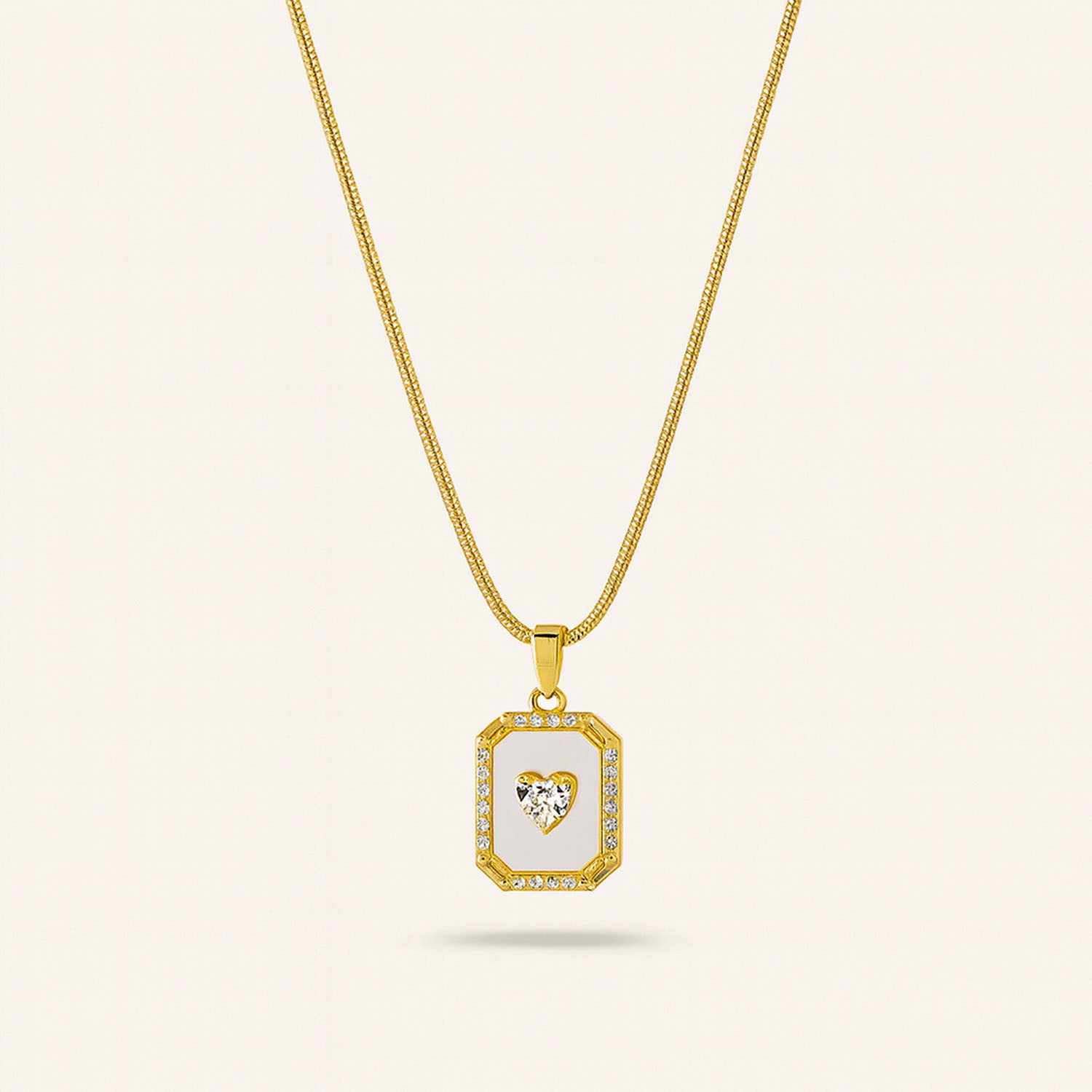Penelope Mop Heart Frame Necklace