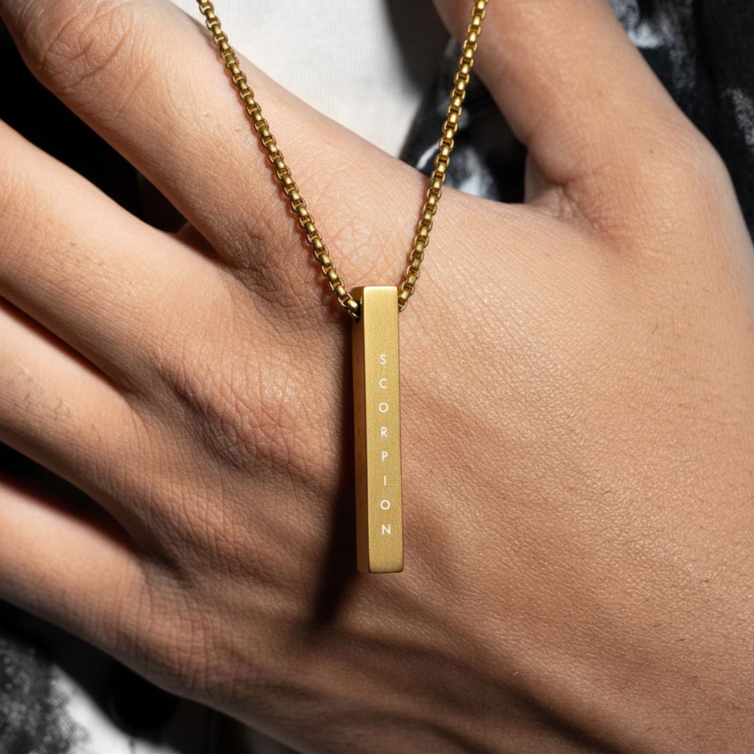 Gold Bar Necklace Personalised