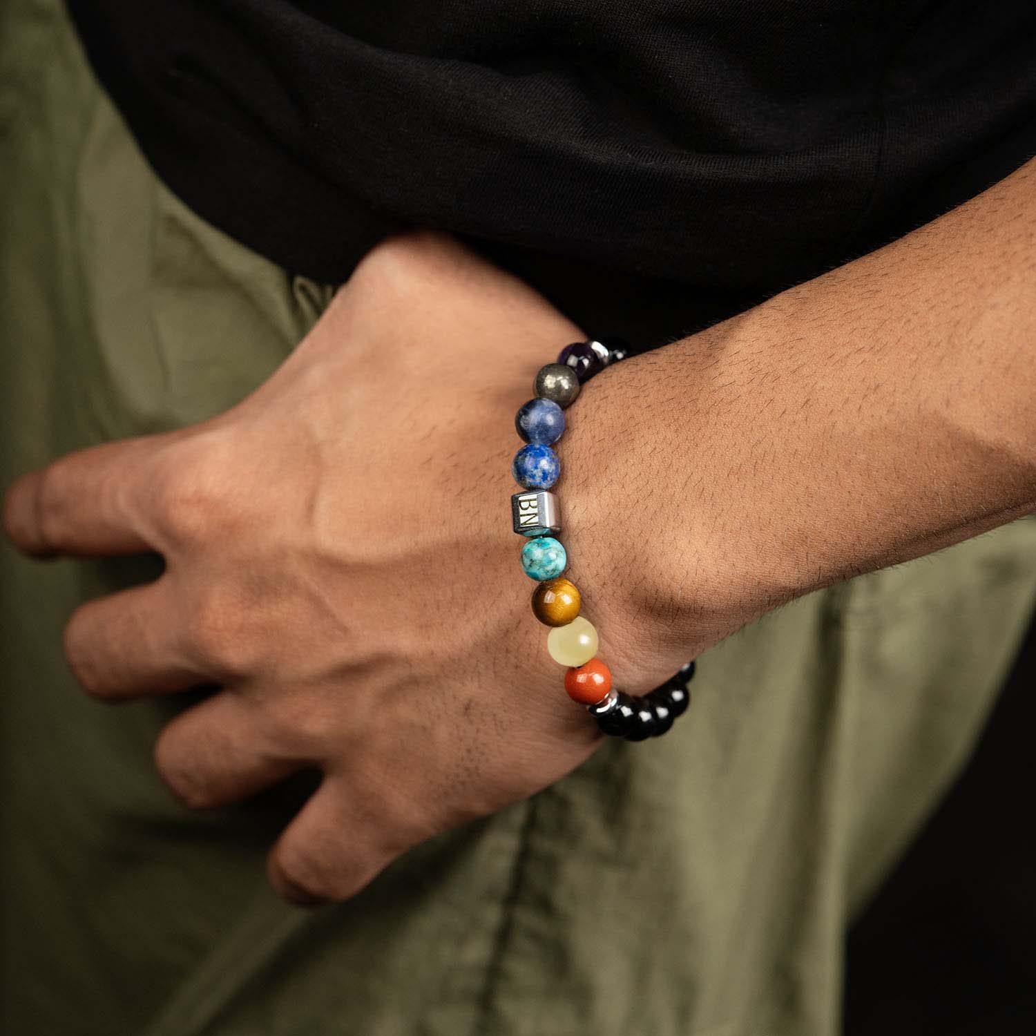 Personalised Super 9 Chakra Natural Stone Bracelet