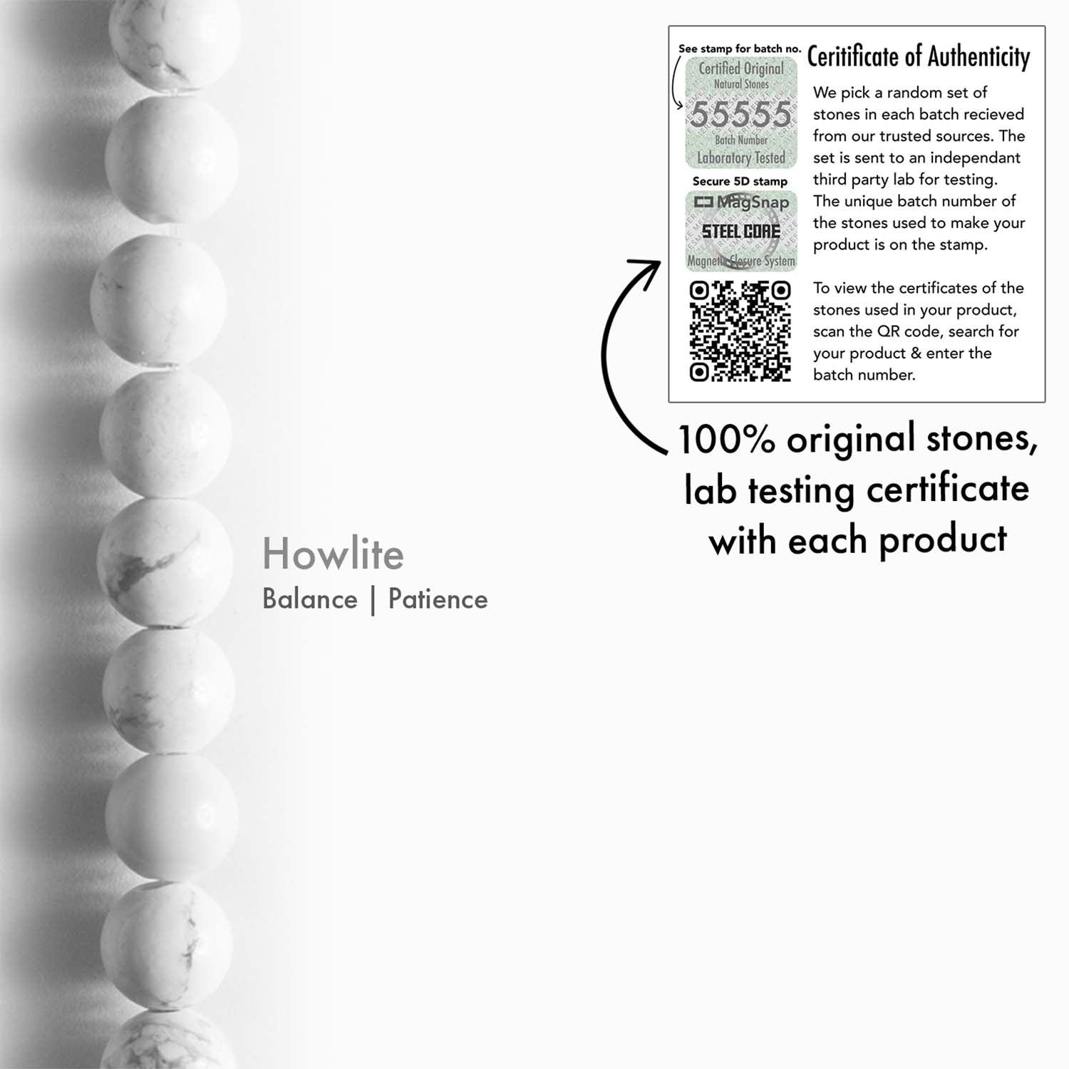 Natural Stone Jewellery Poise Howlite Natural Stone Bracelet