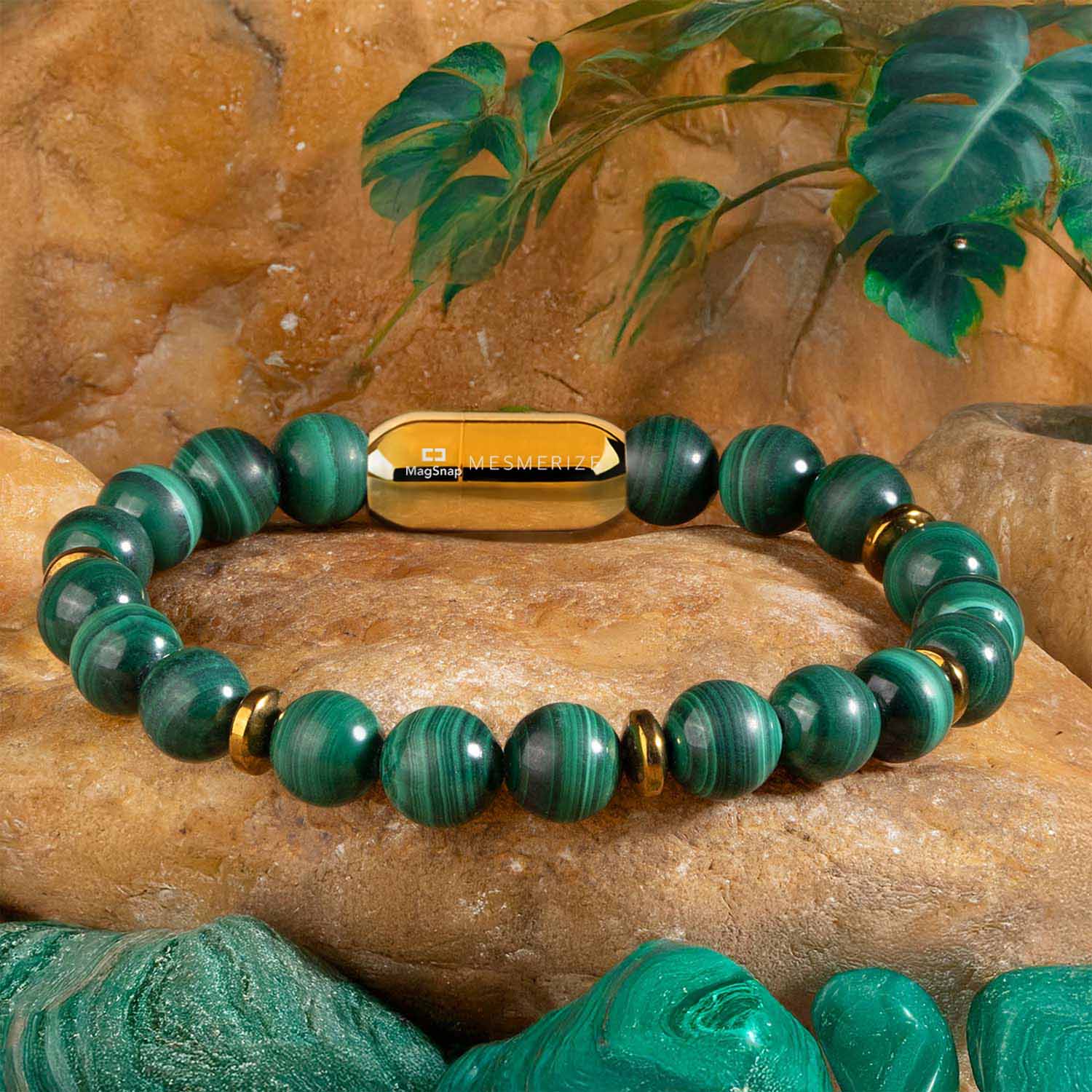 Prosperity Malachite Natural Stone Bracelet with MagSnap 2