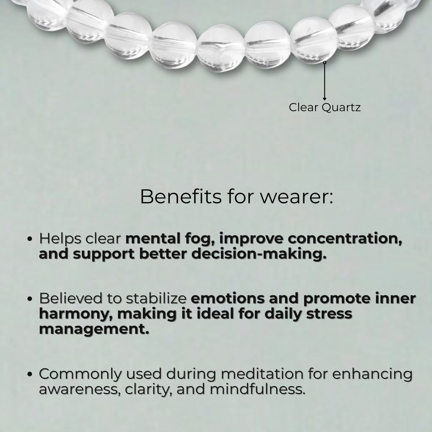 Natural Stone Jewellery Bracelet Clear Quartz MagSnap