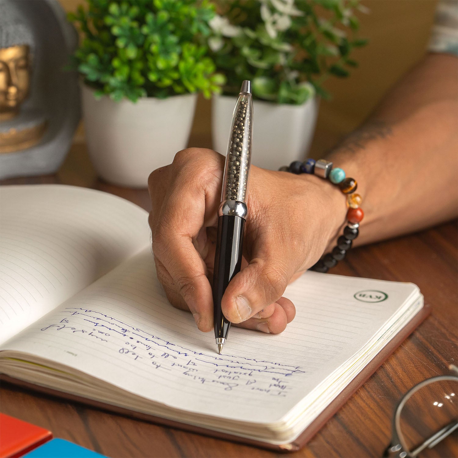 Pyrite MagSpin Rotating Desk Pen with DryFlow Ink