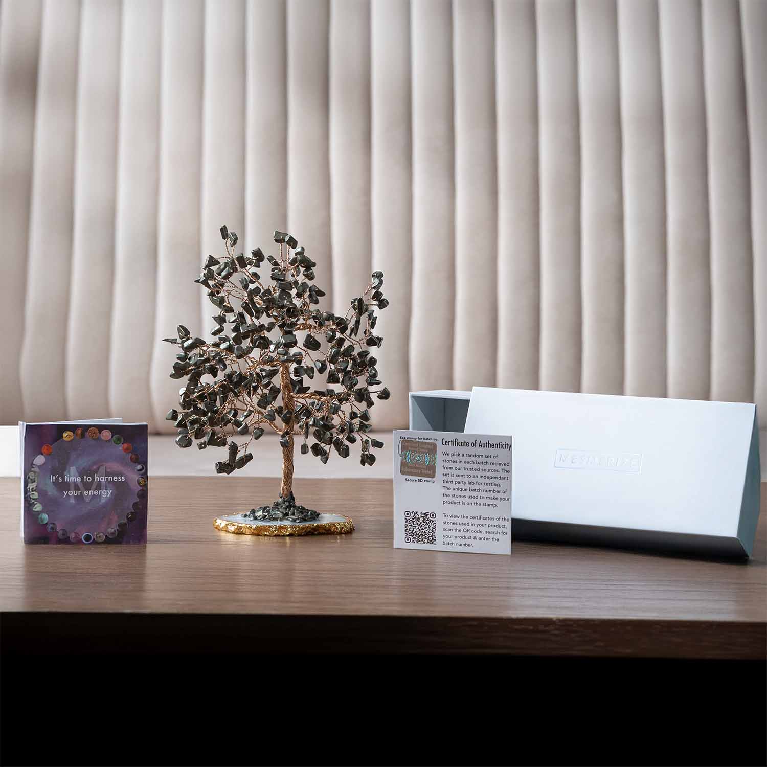 Pyrite Natural Stone Tree With White Agate Base