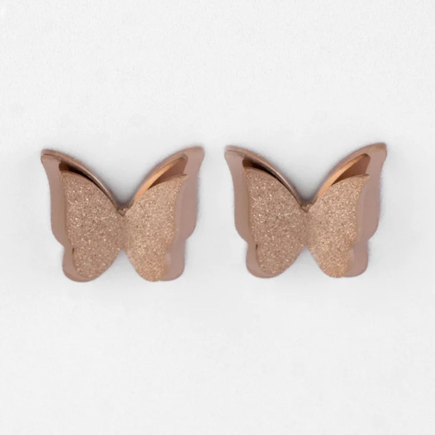 W Premium Jewellery Rose Gold Butterfly Stud Earrings
