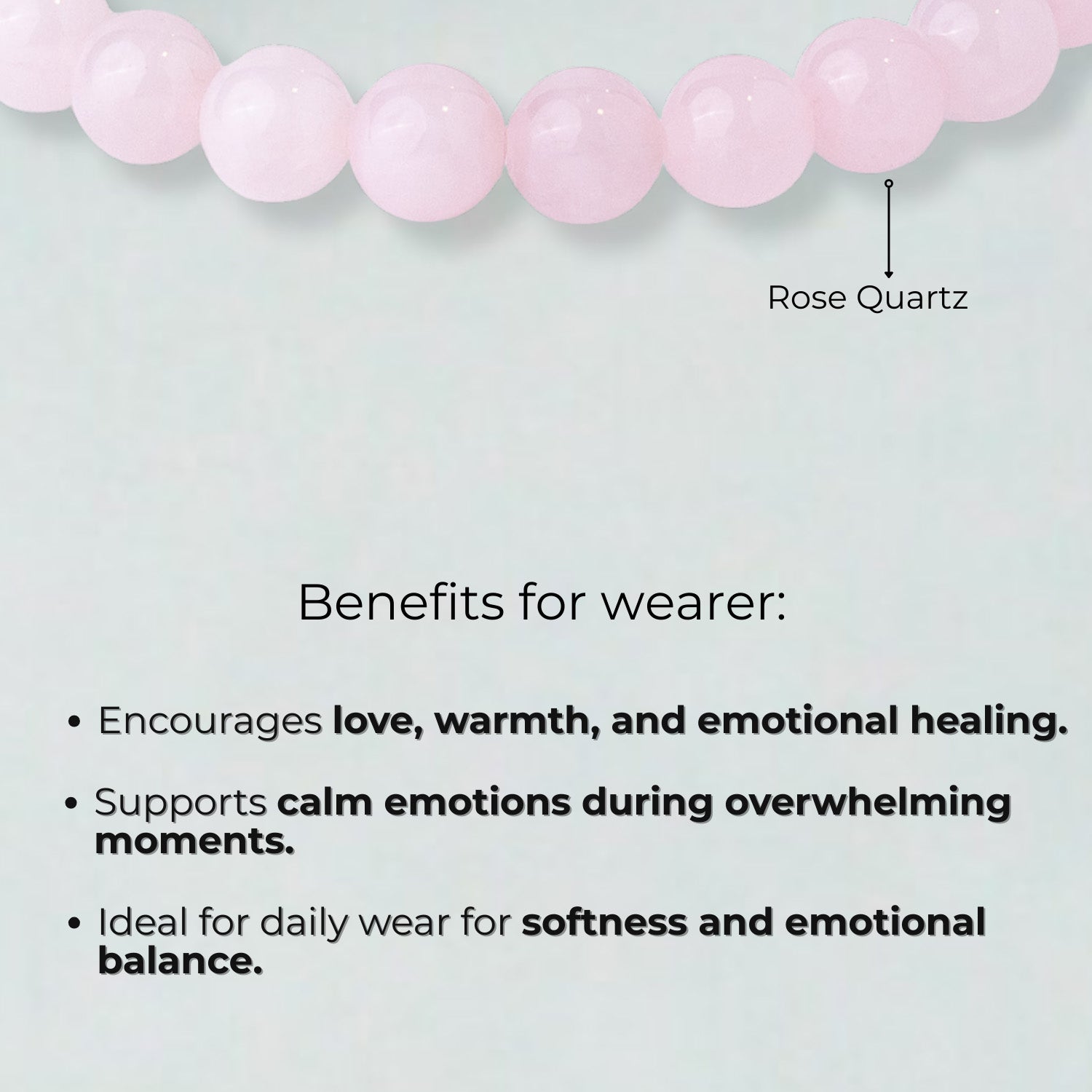 Solace Rose Quartz Natural Stone Bracelet with MagSnap