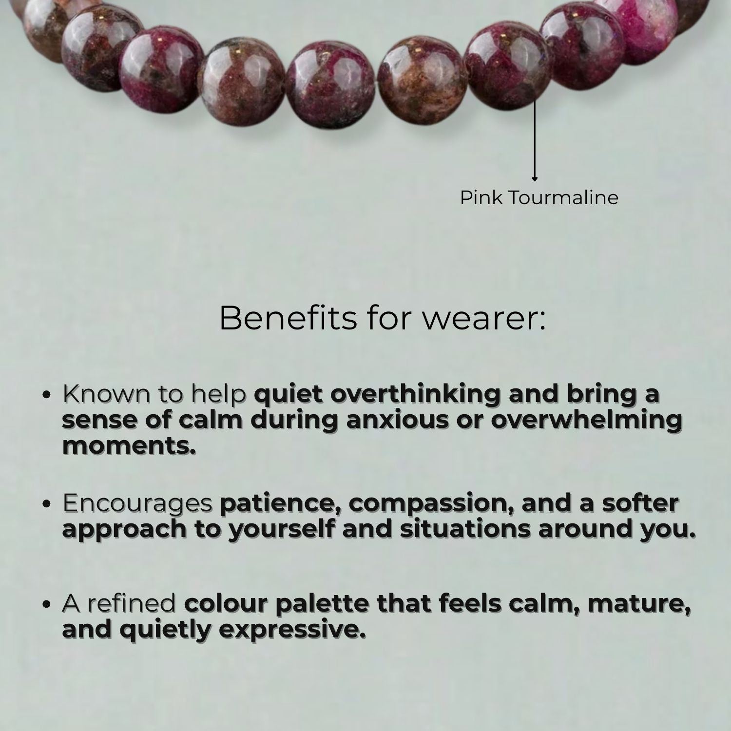 Soothing Pink Tourmaline Natural Stone Bracelet with Magsnap 2
