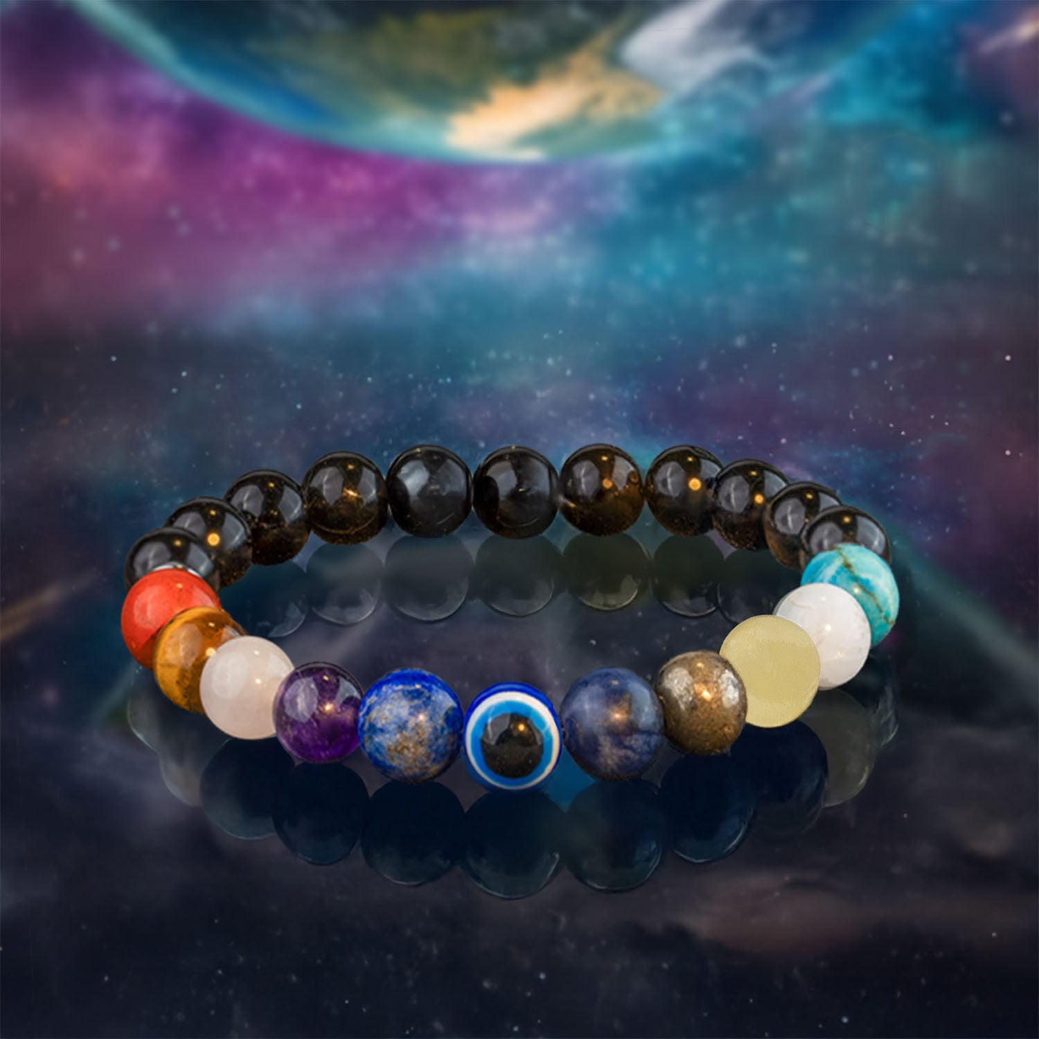 Super 11 Chakra Natural Stone Elastic Bracelet