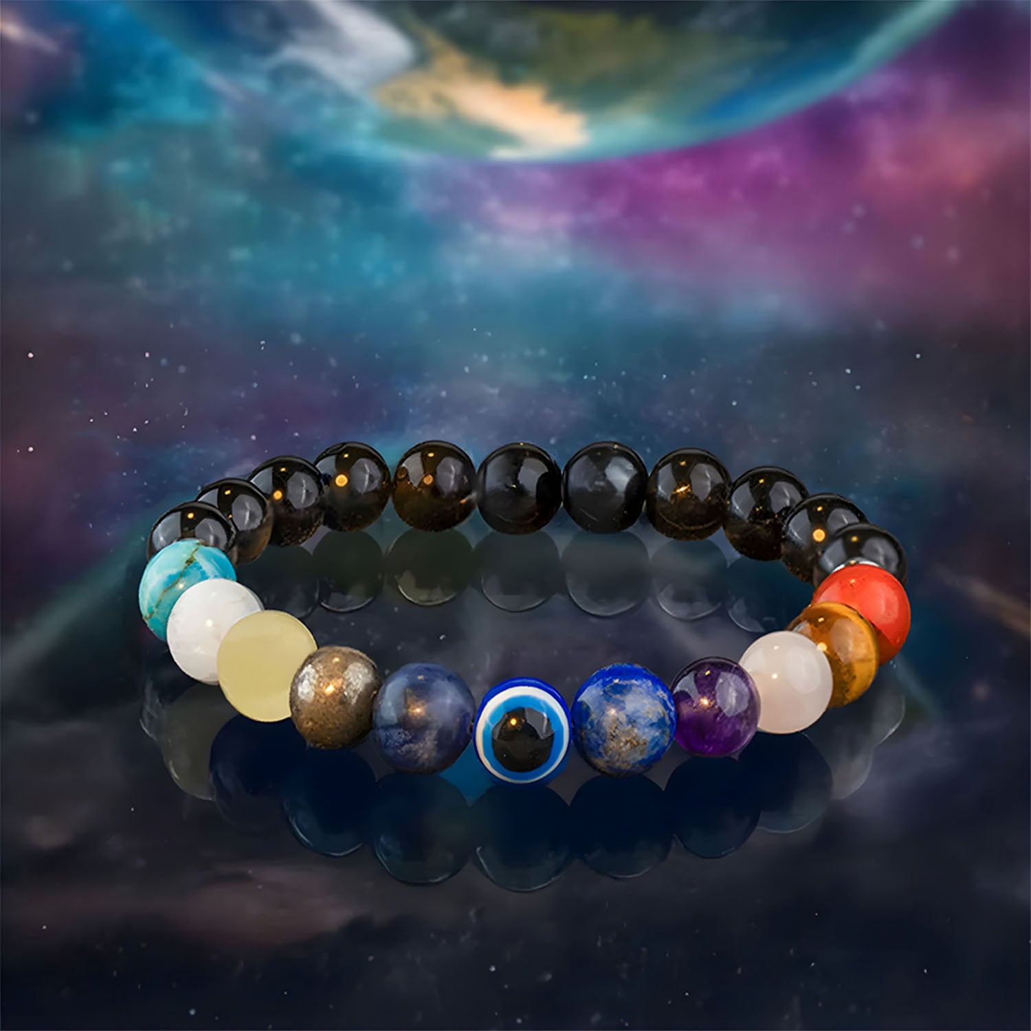 Super 11 Chakra Natural Stone Elastic Bracelet