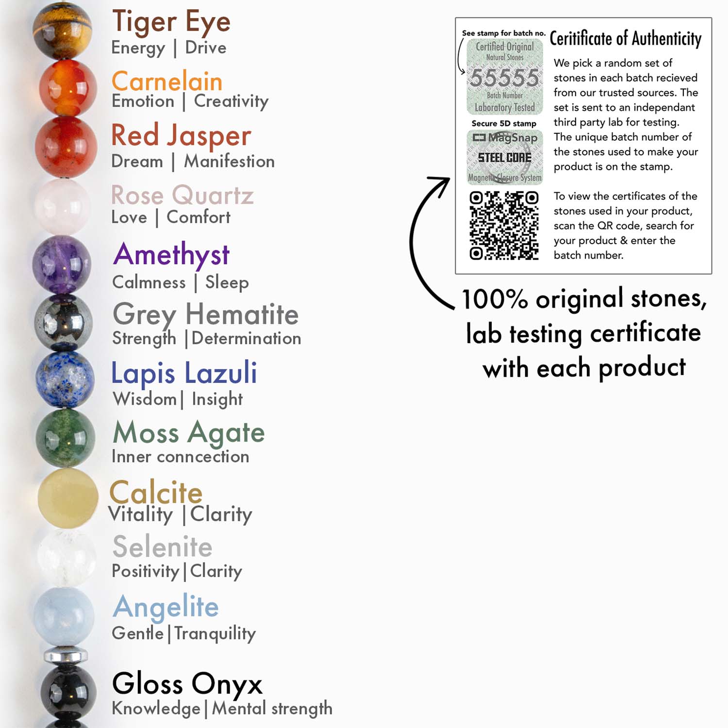 Ultimate 11 Chakra Natural Stone Bracelet with Magsnap 2