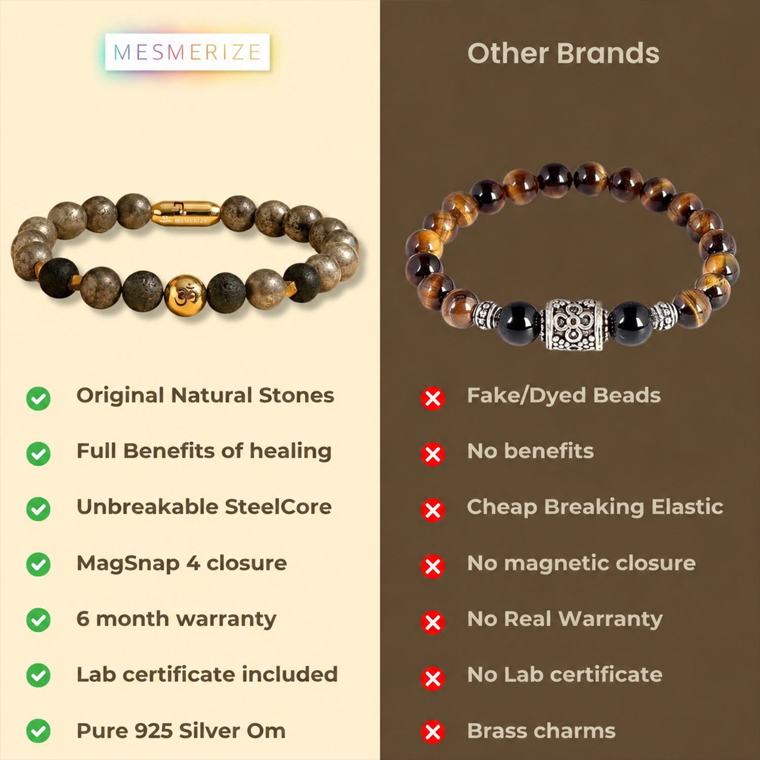 925 Sterling Silver Spiritual Om Pyrite Bracelet with Magsnap2