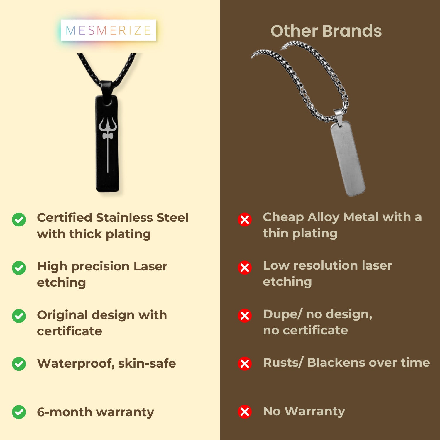 Gold Shiv Trishul Spiritual Mini Bar Necklace