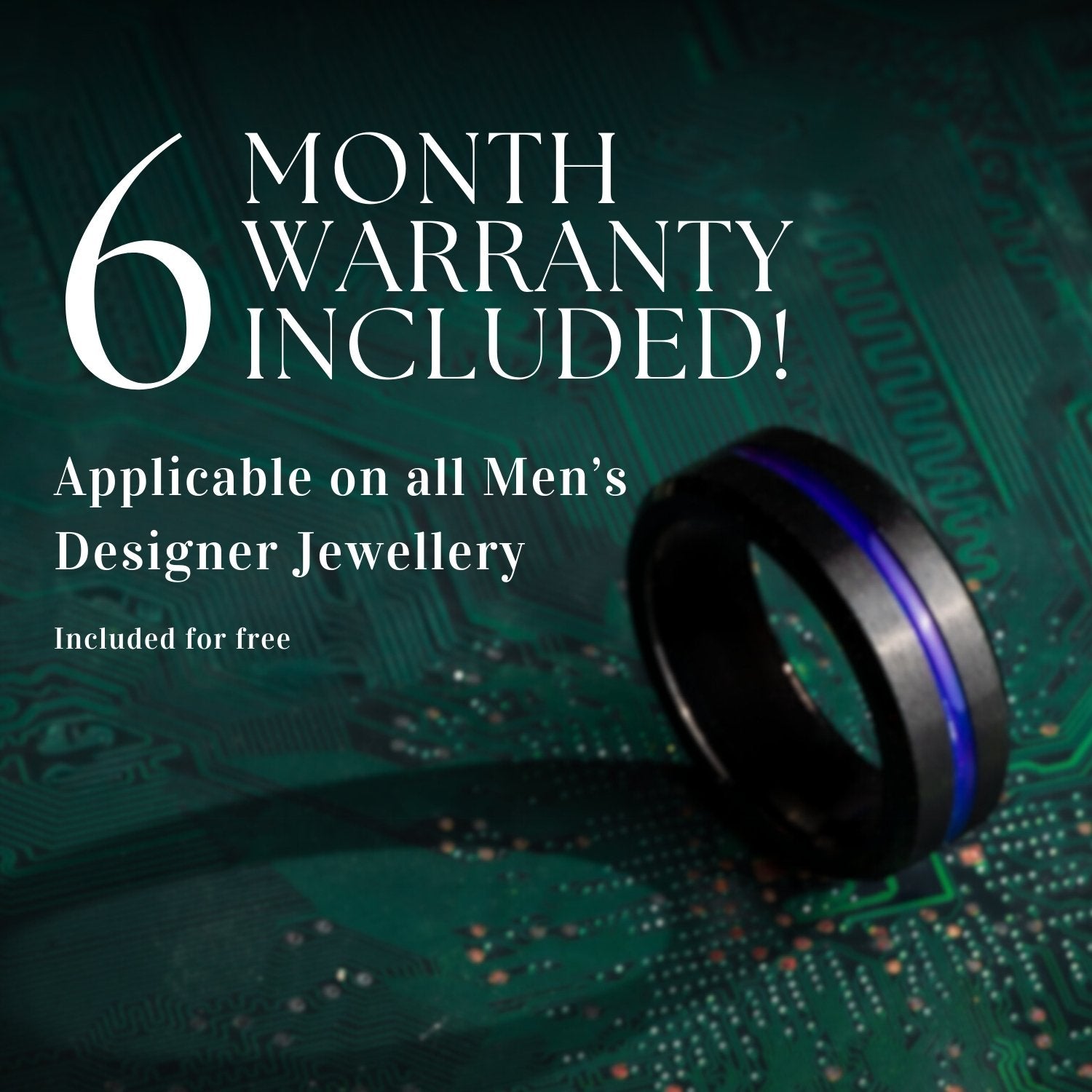 Gunmetal Inlay Gold-Edged Tungsten Carbide Band Ring