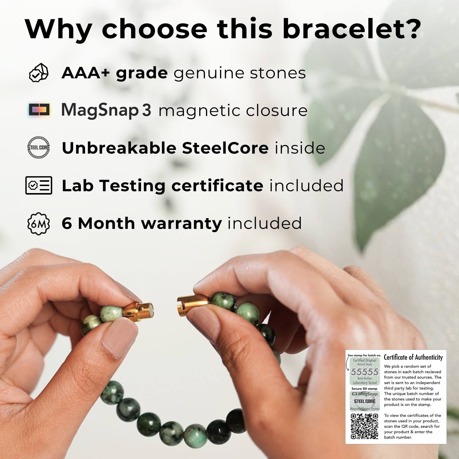 Fiery Essence Ruby(Manik) Natural Stone Bracelet with Magsnap2