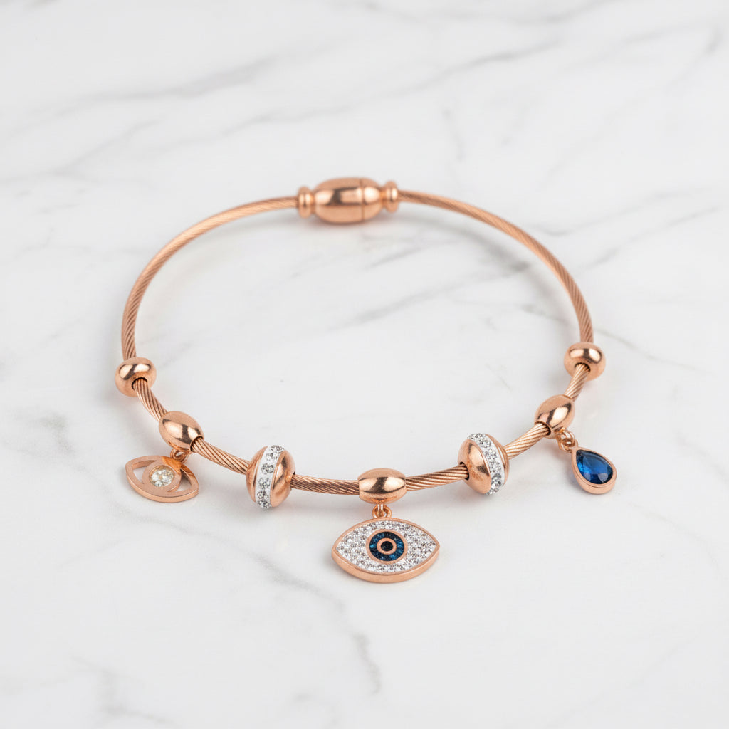 W Premium Jewellery Evil Eye Charms Dangler Bracelet