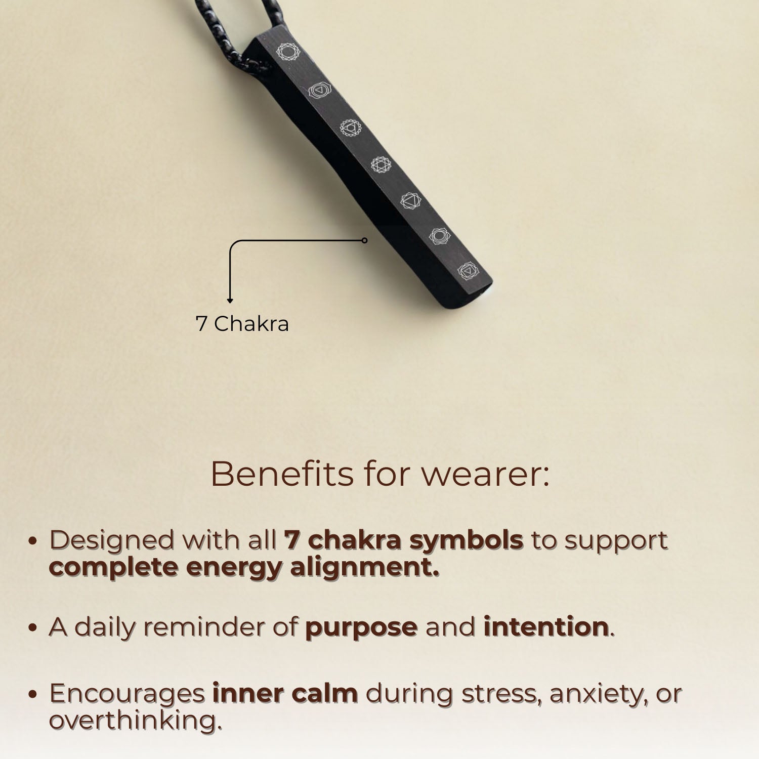 Balance 7 Chakra Gold Bar Necklace