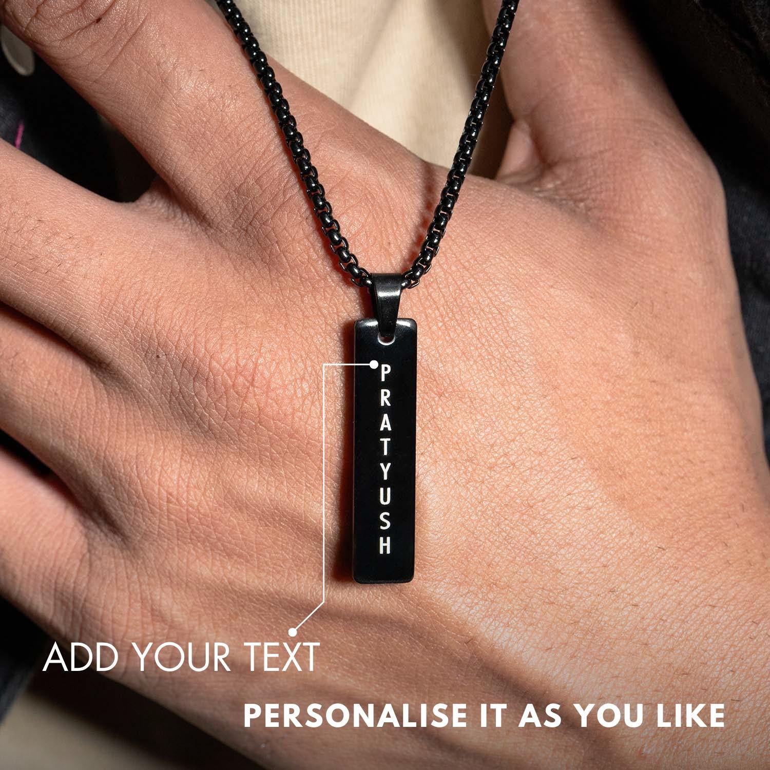 Mini Tag Necklace Vertical