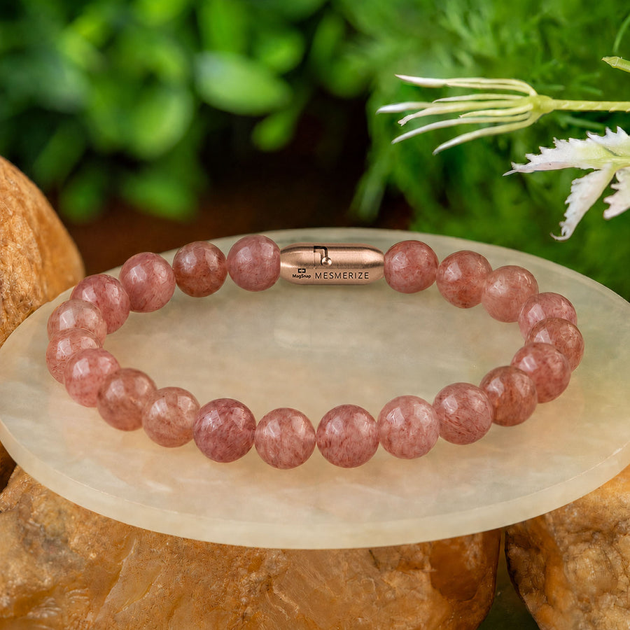 Soulful Strawberry Quartz Natural Stone Bracelet