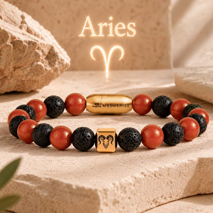 Aries (Mesh)Zodiac Stone Bracelet with MagSnap