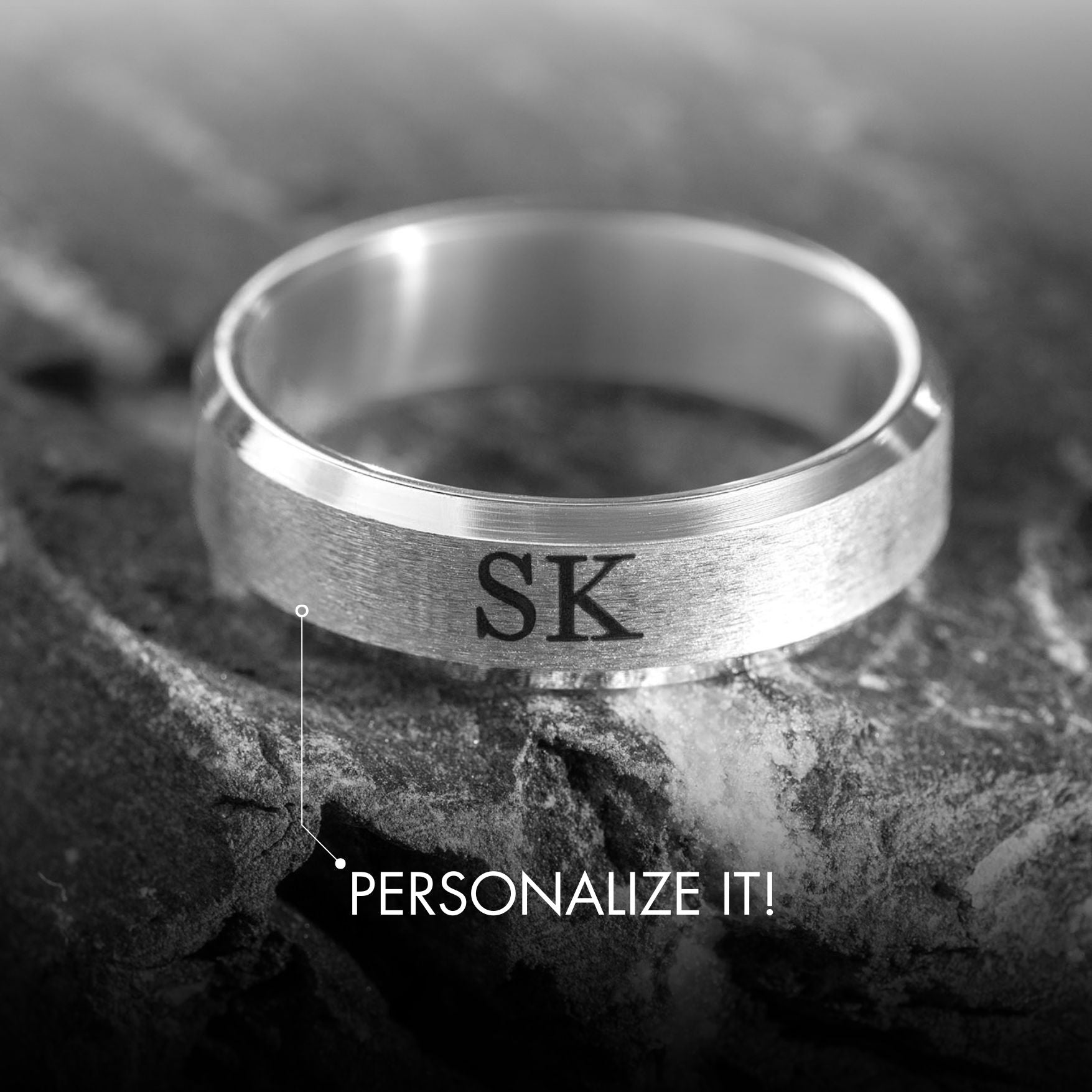 Personalised Silver Couple Ring