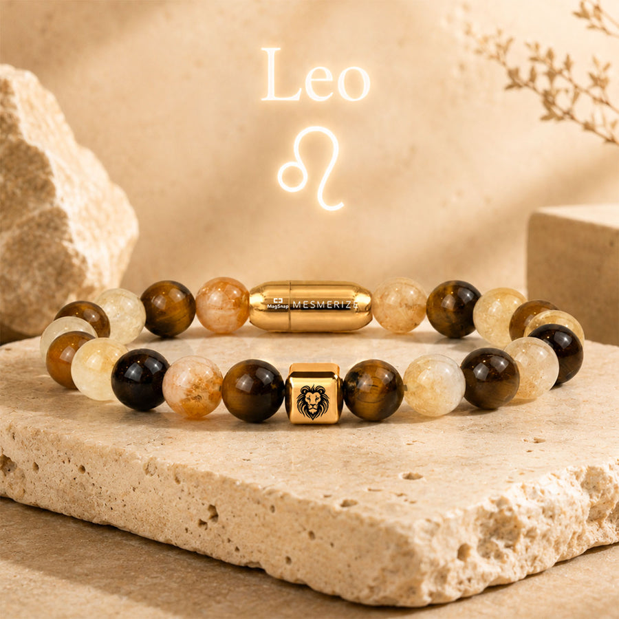Leo (Singh) Zodiac Stone Bracelet with MagSnap