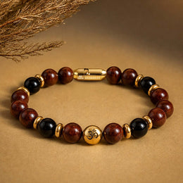 925 Sterling Silver Sacred Om Natural Stone Bracelet with MagSnap 4